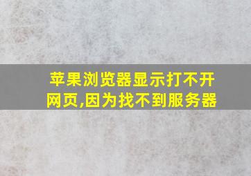 苹果浏览器显示打不开网页,因为找不到服务器