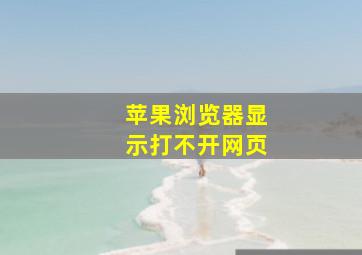 苹果浏览器显示打不开网页