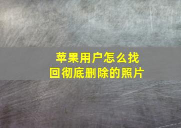 苹果用户怎么找回彻底删除的照片