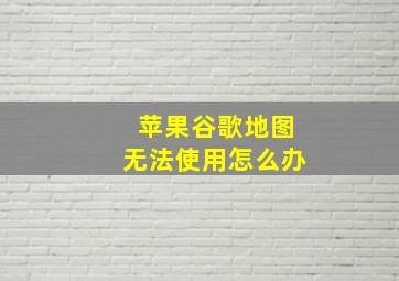 苹果谷歌地图无法使用怎么办