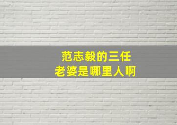 范志毅的三任老婆是哪里人啊