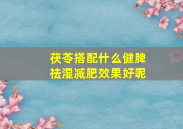 茯苓搭配什么健脾祛湿减肥效果好呢