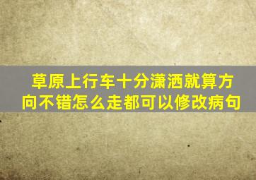 草原上行车十分潇洒就算方向不错怎么走都可以修改病句