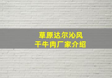 草原达尔沁风干牛肉厂家介绍