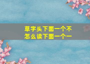 草字头下面一个不怎么读下面一个一