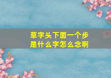 草字头下面一个步是什么字怎么念啊