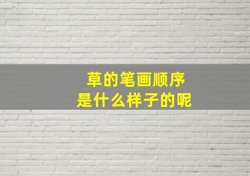 草的笔画顺序是什么样子的呢