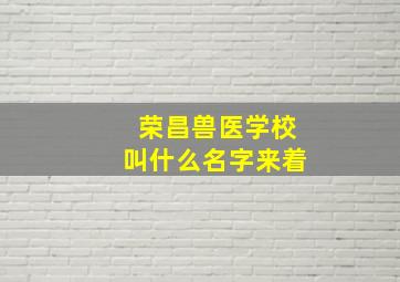 荣昌兽医学校叫什么名字来着