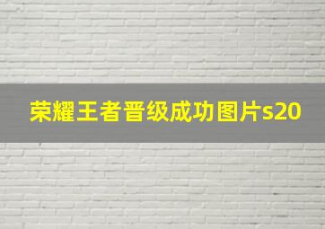 荣耀王者晋级成功图片s20