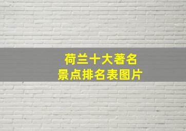 荷兰十大著名景点排名表图片