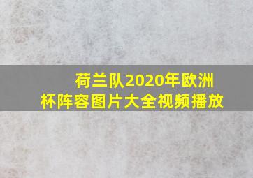 荷兰队2020年欧洲杯阵容图片大全视频播放