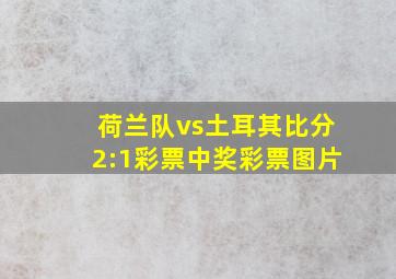 荷兰队vs土耳其比分2:1彩票中奖彩票图片