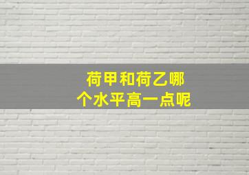 荷甲和荷乙哪个水平高一点呢