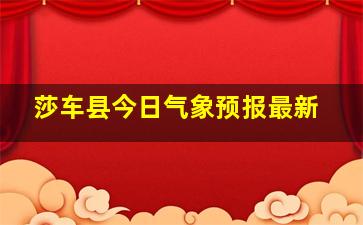 莎车县今日气象预报最新