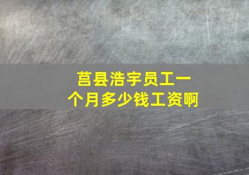 莒县浩宇员工一个月多少钱工资啊