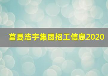 莒县浩宇集团招工信息2020