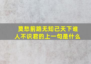 莫愁前路无知己天下谁人不识君的上一句是什么