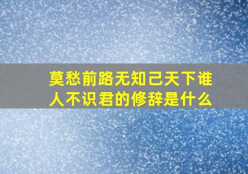 莫愁前路无知己天下谁人不识君的修辞是什么