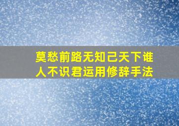 莫愁前路无知己天下谁人不识君运用修辞手法