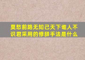 莫愁前路无知己天下谁人不识君采用的修辞手法是什么