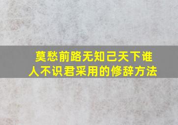 莫愁前路无知己天下谁人不识君采用的修辞方法