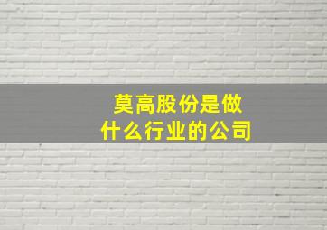 莫高股份是做什么行业的公司