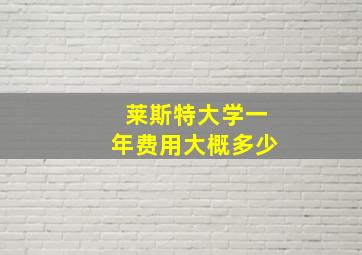 莱斯特大学一年费用大概多少