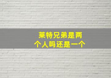 莱特兄弟是两个人吗还是一个