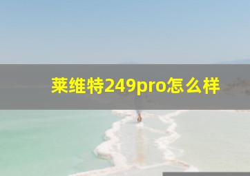 莱维特249pro怎么样