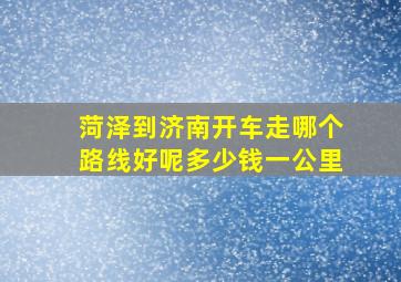 菏泽到济南开车走哪个路线好呢多少钱一公里