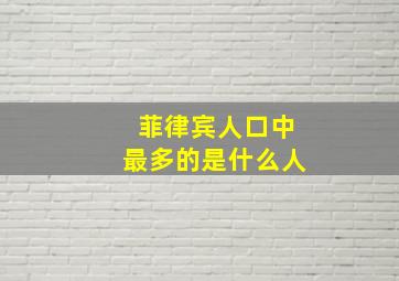 菲律宾人口中最多的是什么人