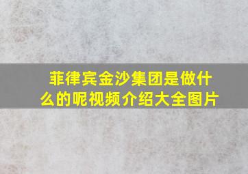 菲律宾金沙集团是做什么的呢视频介绍大全图片