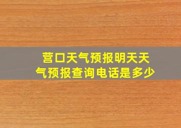 营口天气预报明天天气预报查询电话是多少