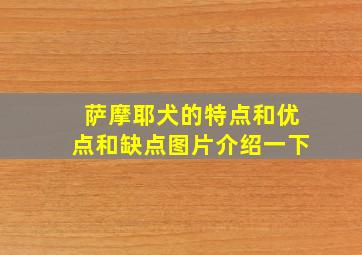 萨摩耶犬的特点和优点和缺点图片介绍一下