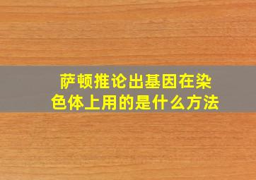 萨顿推论出基因在染色体上用的是什么方法