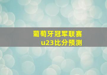 葡萄牙冠军联赛u23比分预测