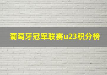 葡萄牙冠军联赛u23积分榜