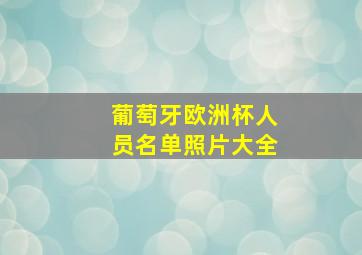 葡萄牙欧洲杯人员名单照片大全