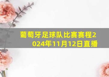 葡萄牙足球队比赛赛程2024年11月12日直播