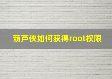 葫芦侠如何获得root权限