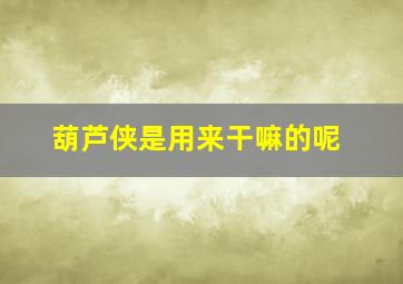 葫芦侠是用来干嘛的呢