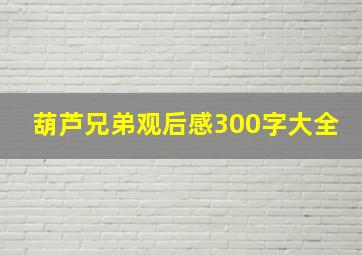 葫芦兄弟观后感300字大全