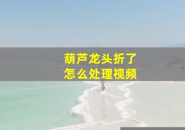 葫芦龙头折了怎么处理视频