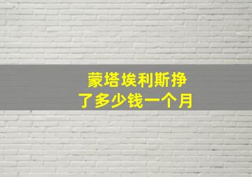 蒙塔埃利斯挣了多少钱一个月