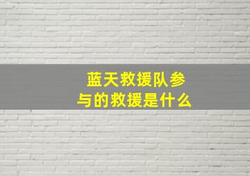 蓝天救援队参与的救援是什么