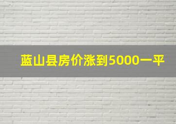 蓝山县房价涨到5000一平