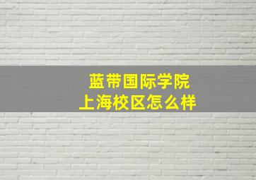 蓝带国际学院上海校区怎么样