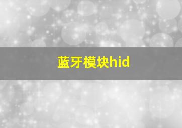 蓝牙模块hid