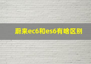 蔚来ec6和es6有啥区别