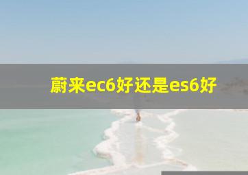 蔚来ec6好还是es6好